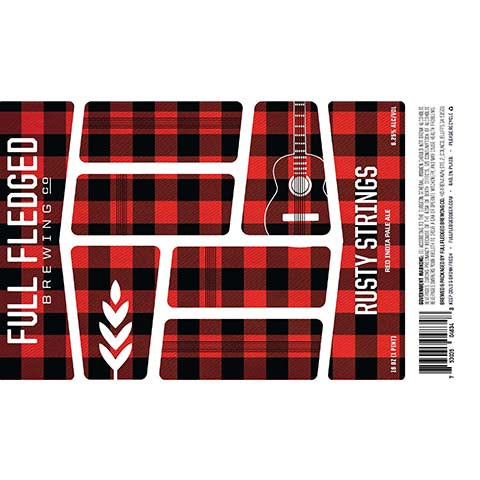 Full Fledged Rusty Strings Red IPA by Full Fledged Brewing Co, beer label