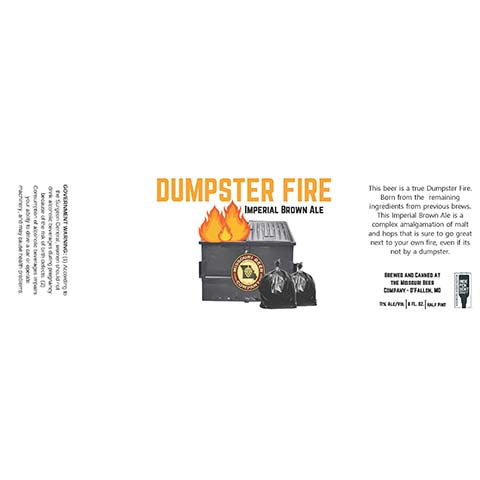 Missouri Dumpster Fire Imperial Brown Ale by The Missouri Beer, beer label