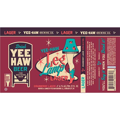 Yee-Haw Leg Lamp Lager by Yee-Haw Brewing Co., beer label