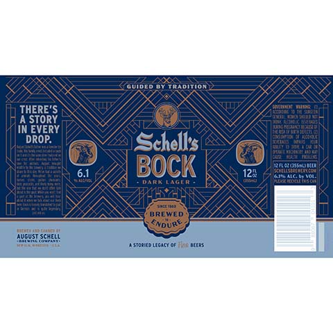Schell's Bock Dark Lager by August Schell Brewing Co, beer label