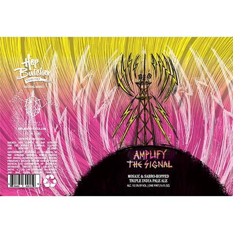 Hop Butcher Amplify The Signal TIPA by Hop Butcher For the World, beer label