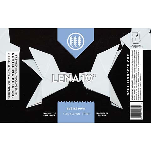 Schilling Lena 10 Czech Pale Lager by Schilling Beer Co, beer label