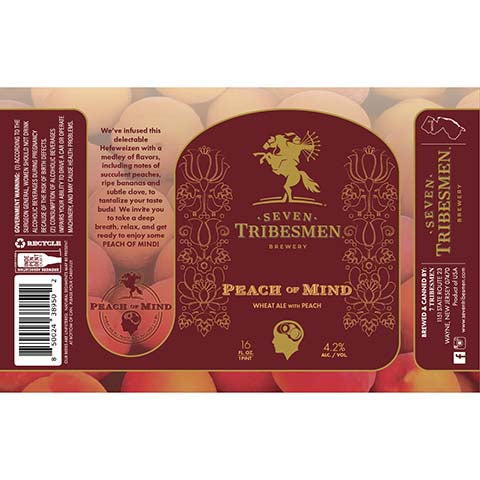 Seven Tribesmen Peach Of Mind Wheat Ale by 7 Tribesmen, beer label
