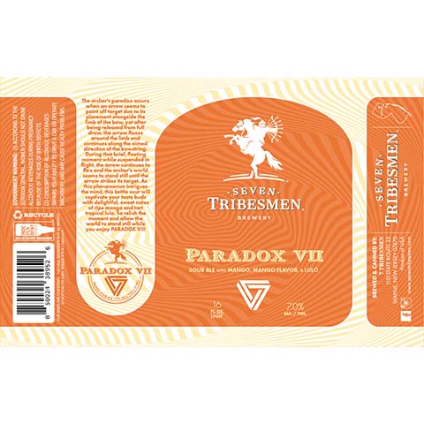 Seven Tribesmen Paradox VII Sour Ale by 7 Tribesmen, beer label