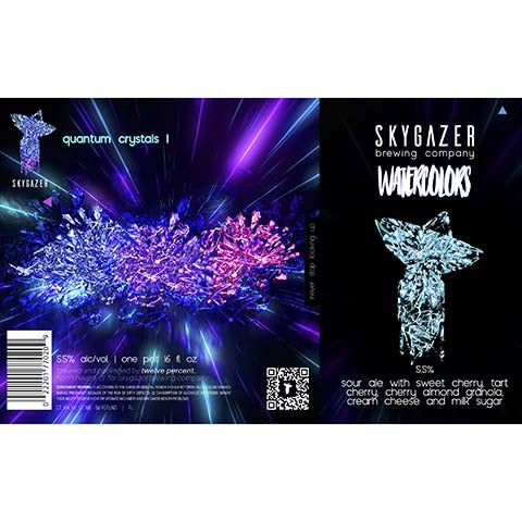 Skygazer Watercolors Quantum Crystals 1 Sour Ale by SKYGAZER Brewing Co, beer label