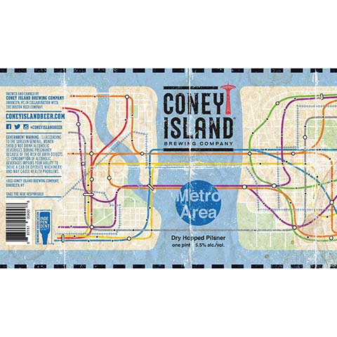 Coney Island Metro Area Dry Hopped Pilsner by Coney Island Beer, beer label