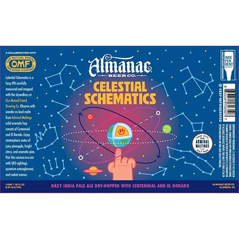 Almanac Celestial Schematics Hazy IPA by Almanac Beer Company, beer label