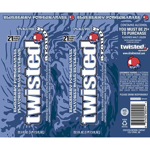 Twisted Tea Around Blueberry Pomegranate by Twisted Tea Brewing Co., beer label
