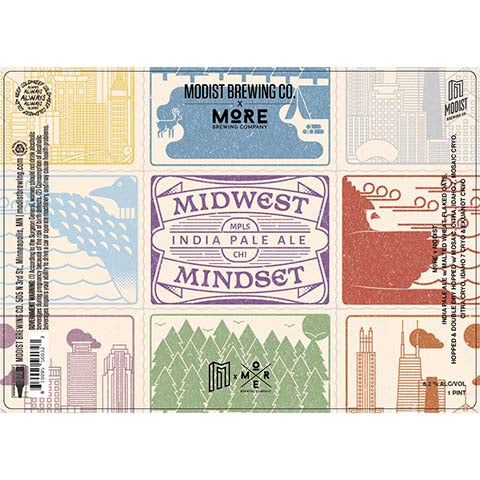 Modist More Brewing Midwest Mindset IPA by Modist Brewing Company, beer label