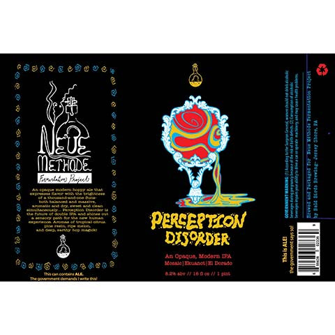 Neue Methode Fermentation Project Perception Disorder IPA by Neue Methode Fermentation Project, beer label