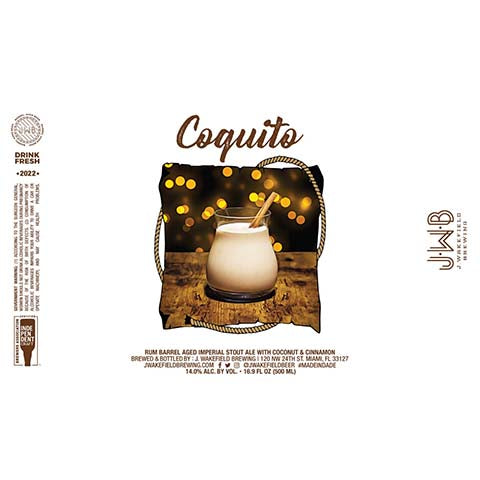 J. Wakefield Coquito Imperial Stout by J Wakefield Brewing, beer label