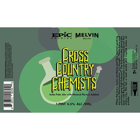 Epic/Melvin Cross Country Chemists IPA by Epic Brewing Company, beer label