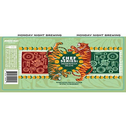 Monday Night Chef Series: Meherwan Irani Lager by Monday Night Brewing, beer label