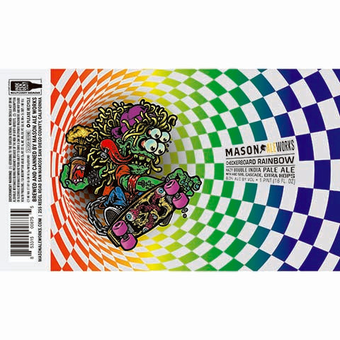Mason Ale Works Checkerboard Rainbow Hazy DIPA by Mason Aleworks, beer label