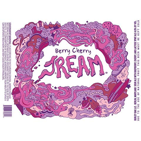 Burley Oak Berry Cherry JREAM Sour Ale by Burley Oak Craft Brewery, beer label