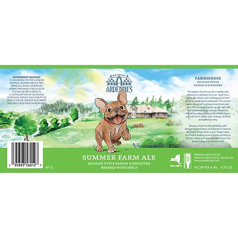 Ardennes Summer Farm Ale (Saison d'Epeautre) by Ardennes Brewing LLC, beer label