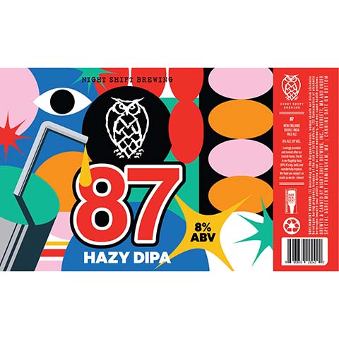 Night Shift 87 Hazy DIPA by Night Shift Brewing, beer label