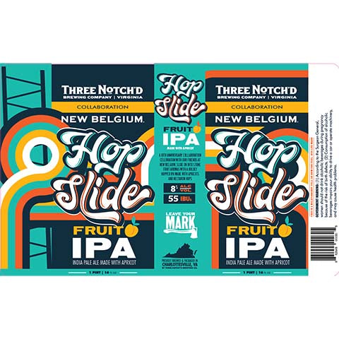 Three Notch'd Hop Slide IPA by Three Notch'd Brewing Company, beer label