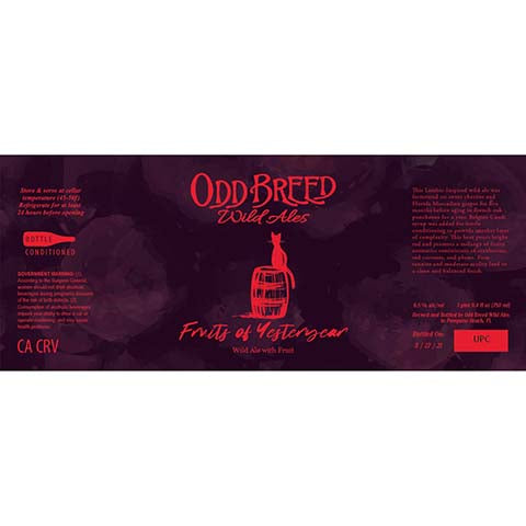 Odd Breed Fruits Of Yesteryear Wild Ale by Odd Breed Wild Ales, beer label