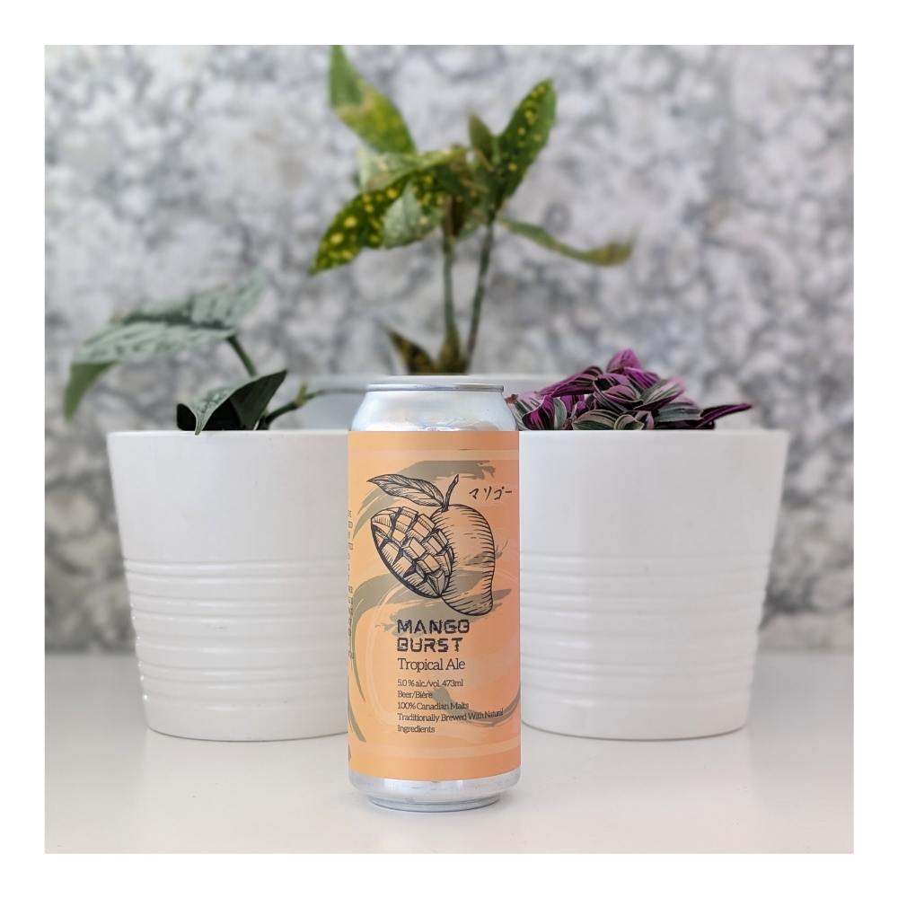 Mango Burst Tropical Ale by Hermit's Brewery, beer label