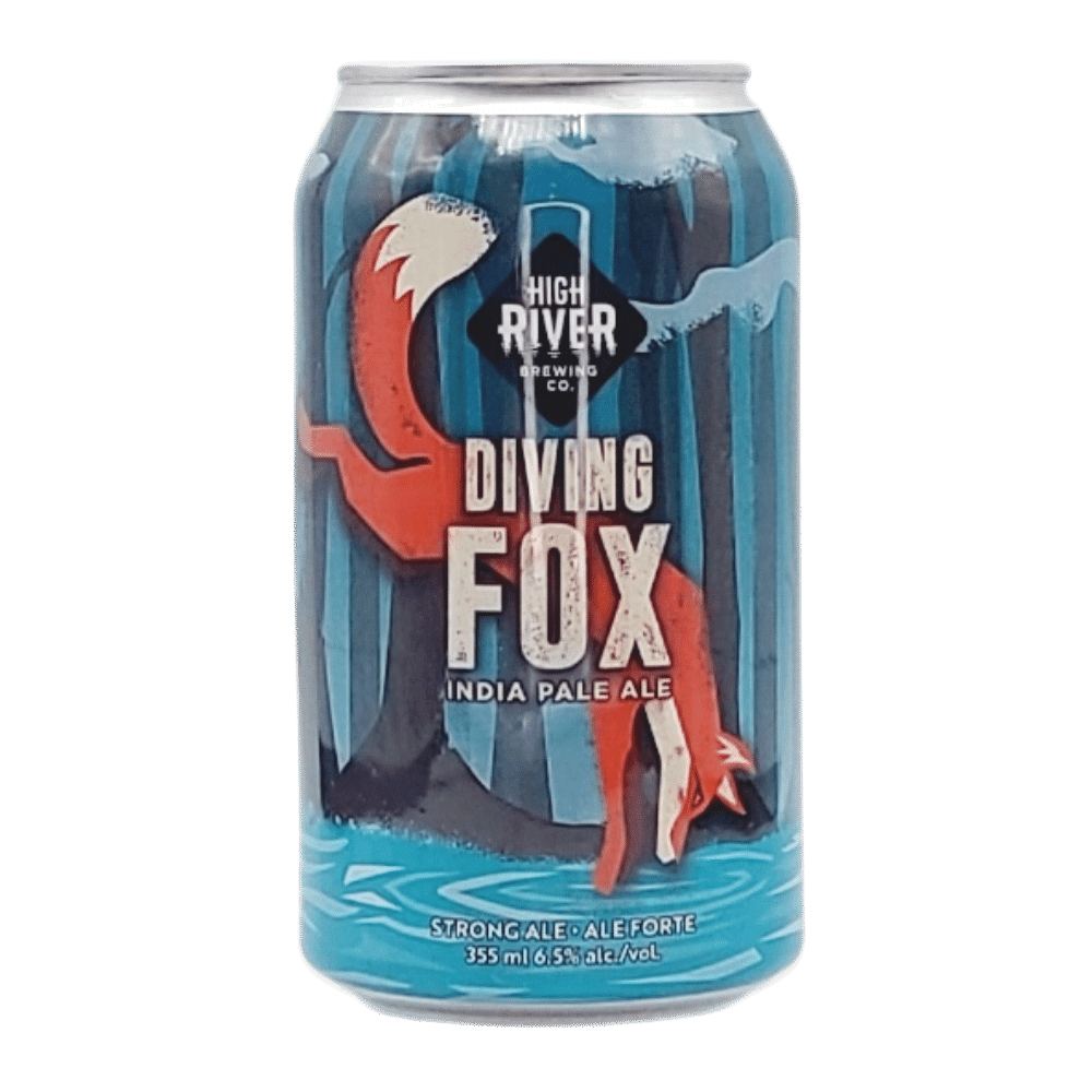 Diving Fox India Pale Ale by High River Brewing Company, beer label
