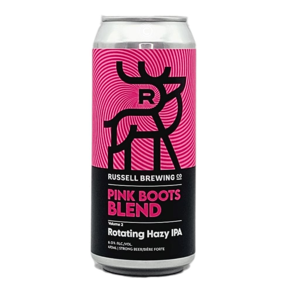 Rotating Hazy IPA Volume 2 - Pink Boots Blend Hazy IPA by Russell Brewing, beer label