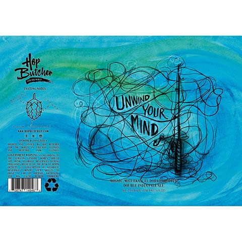 Hop Butcher Unwind Your Mind DIPA by Hop Butcher For the World, beer label