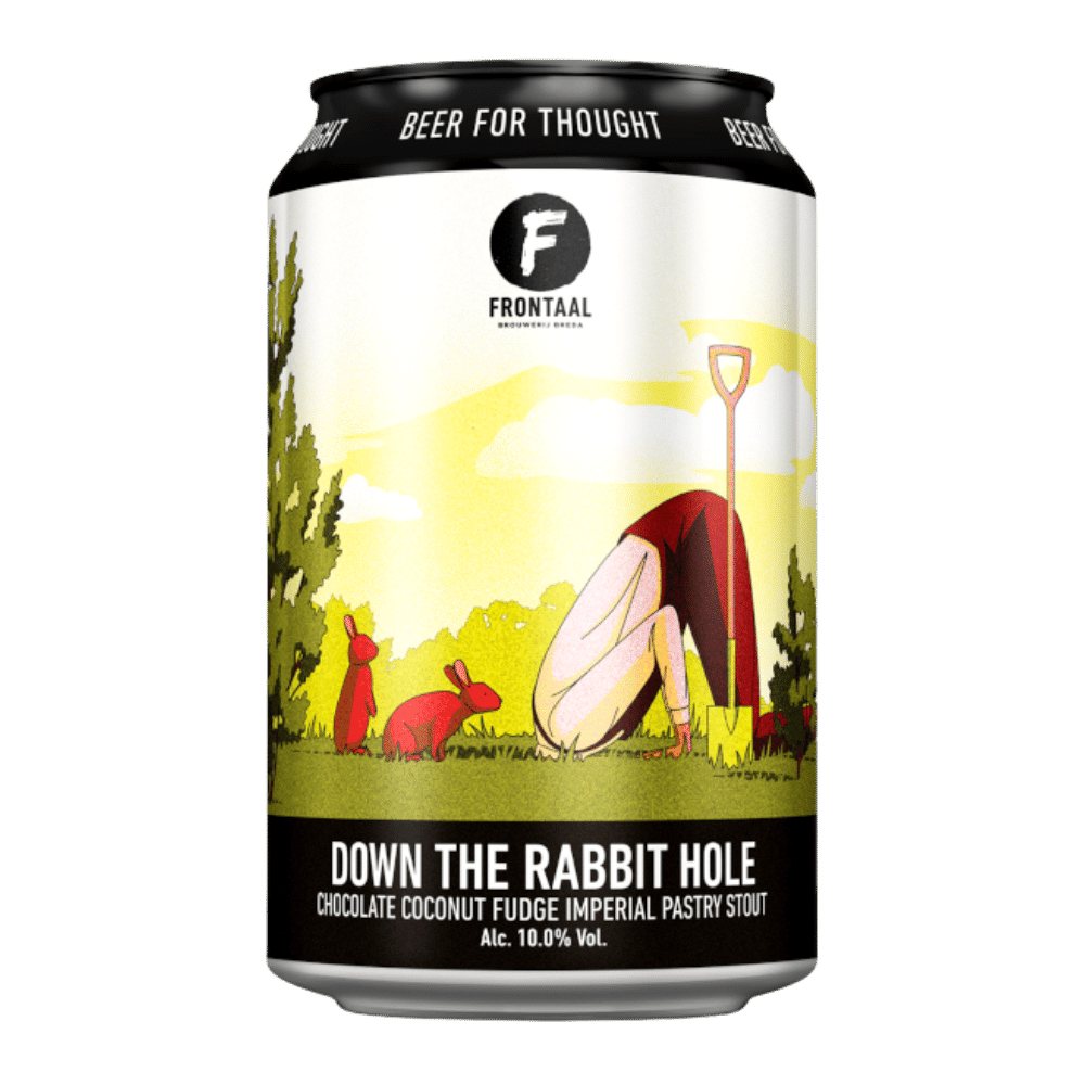 Down the Rabbithole Stout by Frontaal Brewing Co., beer label