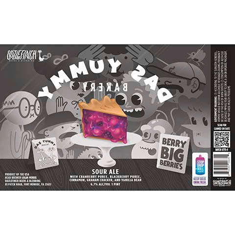 Oozlefinch Das Yummy Bakery Sour by Oozlefinch Beers & Blending, beer label