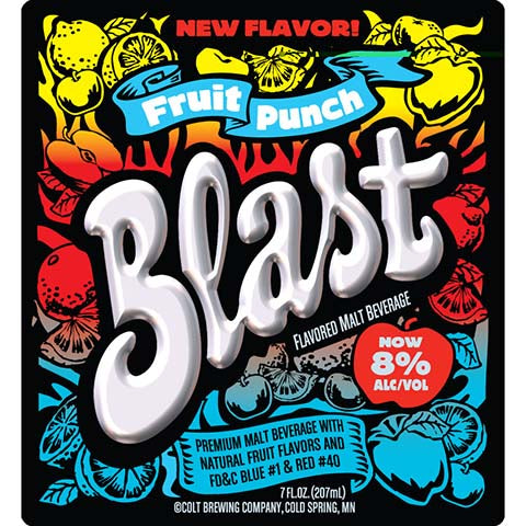 Pabst Blast by Colt 45 (Fruit Punch) by Pabst Brewing Company, beer label