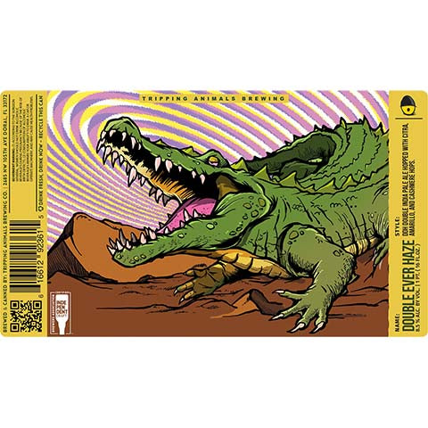 Tripping Animals Double Ever Haze DDH DIPA by Tripping Animals Brewing Co., beer label