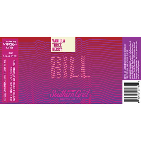 Southern Grist Vanilla Three Berry Hill Sour Ale by Southern Grist Brewing Company, beer label