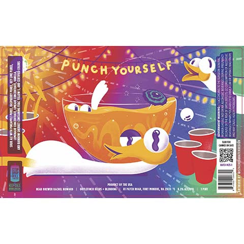 Oozlefinch Punch Yourself Sour Ale by Oozlefinch Beers & Blending, beer label