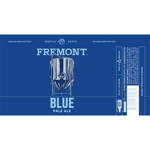Fremont Blue Pale Ale by Fremont Brewing Co, beer label