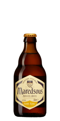 Maredsous 6 Blonde by Duvel Moortgat, beer label