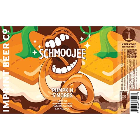Imprint Schmoojee Pumpkin S'mores Sour by Imprint Beer Company, beer label