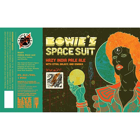 Bowie's Space Suit Hazy IPA by Eagle Park Brewing Company, beer label