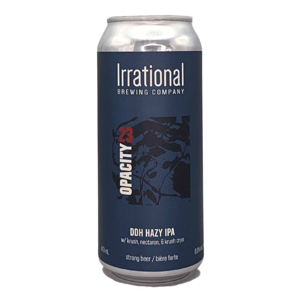 Exp. Opacity 23 DDH Hazy IPA by Irrational Brewing Company, beer label