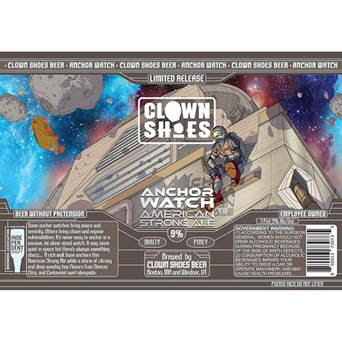 Clown Shoes Anchor Watch Strong Ale by Clown Shoes, beer label