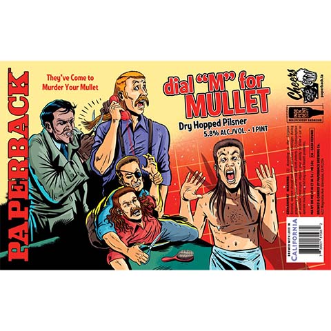Paperback Dial "M" for Mullet Pilsner by Paperback Brewing Co., beer label