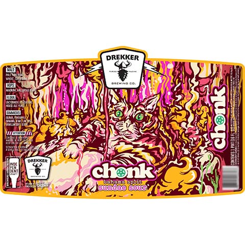 Drekker Chonk Bahama Split Sour by Drekker Brewing Company, beer label
