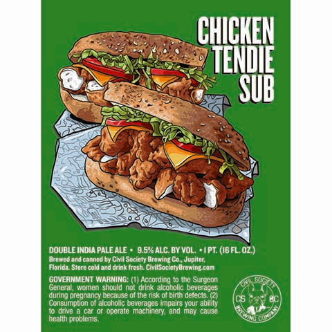 Civil Society Chicken Tendie Sub DIPA by Civil Society Brewing Co, beer label