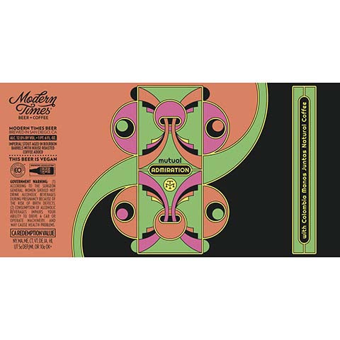 Modern Times Mutual Admiration Imperial Stout by Modern Times Beer, beer label