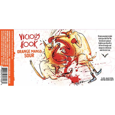 Flying Dog Vicious Hook Orange Mango Sour Ale by Flying Dog Brewery, beer label