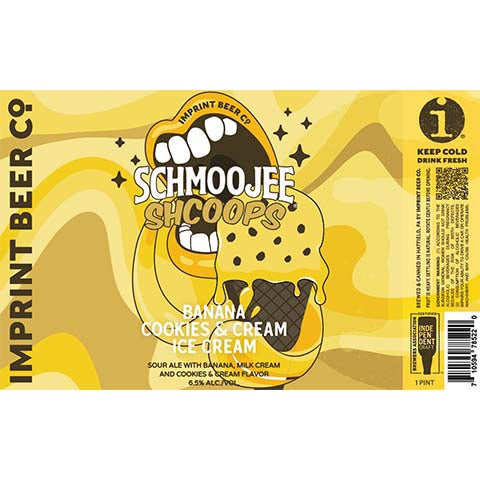Imprint Schmoojee Shcoops Banana Cookie & Cream Ice Cream Sour by Imprint Beer Company, beer label