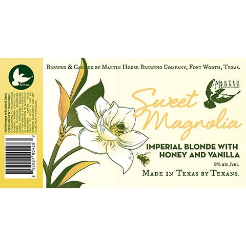 Martin House Sweet Magnolia Imperial Blonde by Martin House Brewing Company, beer label