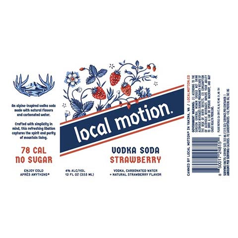Local Motion Vodka Soda Strawberry by Local Motion, beer label