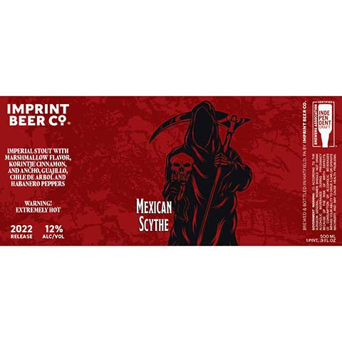 Imprint Beer Mexican Scythe Imperial Stout by Imprint Beer Company, beer label