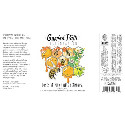 Garden Path Fermentation Honey Tripled Triple Ferments by Garden Path Fermentation, beer label