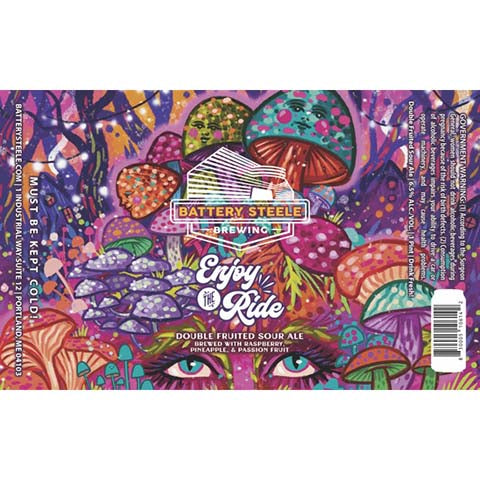 Battery Steele Enjoy the Ride Sour Ale by Battery Steele Brewing, beer label